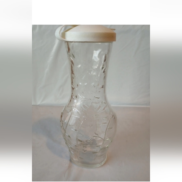 VTG Good Seasons Glass Salad Dressing Mixing Jar/Cruet with Lid Vines Pattern - Picture 3 of 6